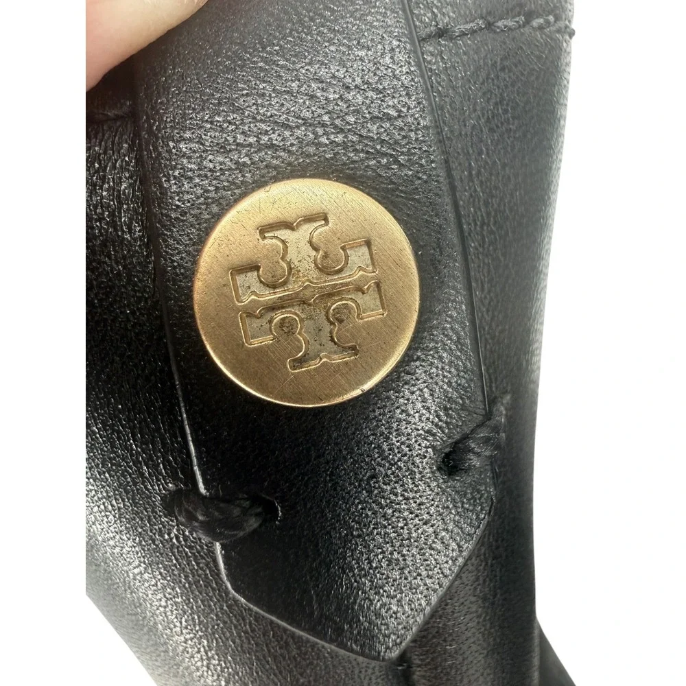 Tory Burch Womens Black Leather Square Toe Chelsea Ankle Boots 143257 Size 6.5M